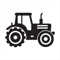 Tractor black silhouette vector