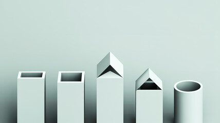 White wooden fence and wall on white background 3D illustration