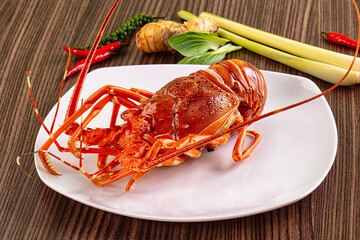 Delicous expensive Steamed omar lobster