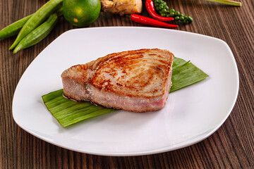 Gourmet fresh roasted tuna steak