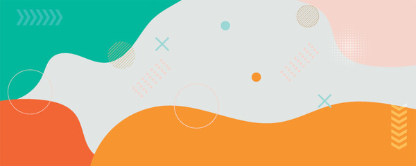 Abstract memphis background. Fluid shapes composition. Eps10