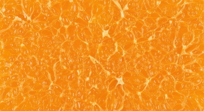 Close-up of fresh orange slice texture showing juicy pulp and vibrant color