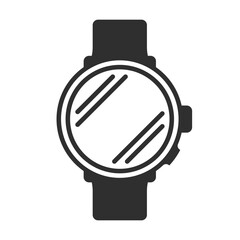 Vector icon of a smartwatch with a simple, modern design. Minimalist style, featuring a rectangular screen and side button, ideal for wearable technology concepts.