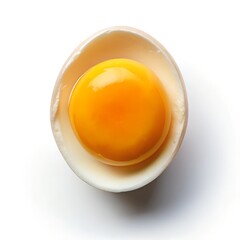 halved egg smooth yolk clean studio photography