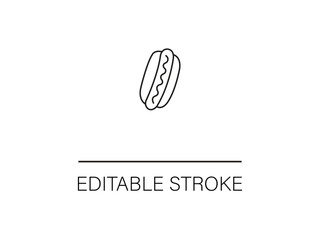 Stylish hotdog icon with editable stroke offers graphic flexibility and instant visual appeal for diverse design projects.