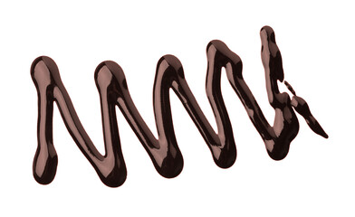 Sample of tasty melted chocolate isolated on white, top view