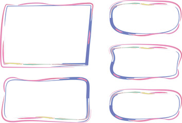 light pink blue painted artistic frames shapes borders