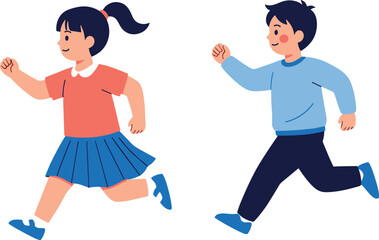 children, running, sport, exercise, activity, competition, teamwork, energy, cartoon, illustration, vector, design, creative, element, lifestyle, play, movement, speed, fun, fitness, concept