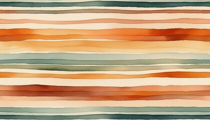 seamless abstract watercolor striped pattern in earthy boho colors generative ai