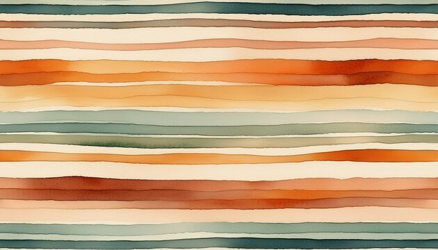 seamless abstract watercolor striped pattern in earthy boho colors generative ai
