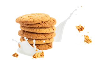: Cookie Stack with Milk Splash