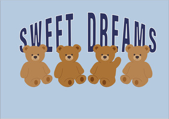  hand drawn design teddy bear and graffiti style