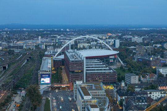 View of Cologne and Lanxess Arena from Cologne Triangle