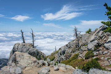 View from Cucamonga Peak above the clouds, San Gabriel Mountains, California