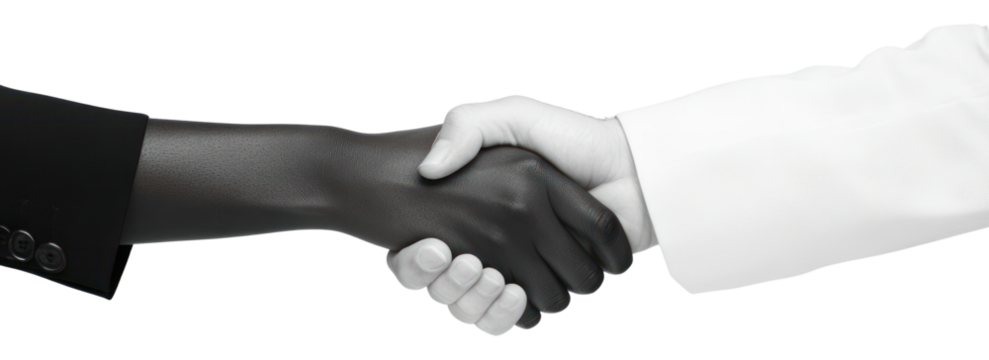 PNG Handshake business concept woman.