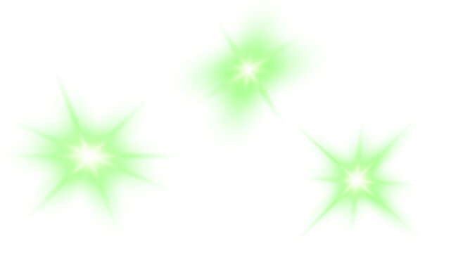 Green Splash Light Effect PNG. Shiny Starburst, Glowing Spark, Radiant Beam, Crystal Flare, Fantasy Glow Overlay for Abstract Design and Decoration