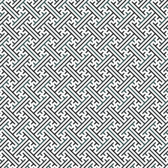 Seamless Sayagata pattern. Repeated interlocking keys background. Oriental ornament. Window tracery image. Ancient ethnic mosaic. Geometric digital paper. Ethnical textile print. Vector art work