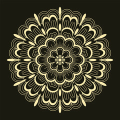 Floral Mandala Vector Design on Dark Background