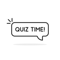black thin line quiz time icon for fun game