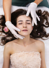 young woman in beauty salon skin therapy