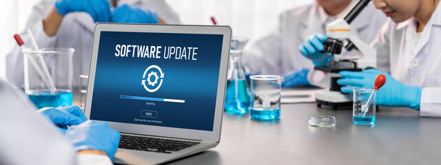 Software update on computer for brisk version of device software upgrade
