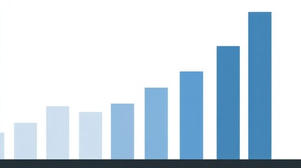 Chart Showing Steady Growth With Ascending Blue Bars Representing Data Over Time in a Simple Design