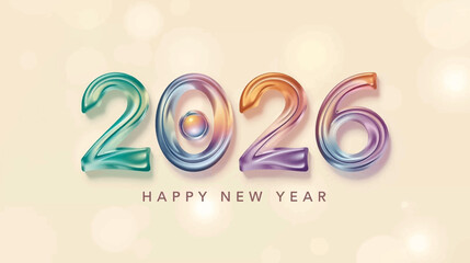 Aurora Ribbon 2026 New Year Vector Design
