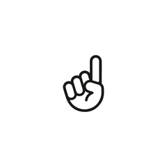 Pointing Up Hand Gesture Icon, Index Finger Line Art Vector Illustration for Attention, Selection, Direction, Idea, Number One Sign, Minimalist Design, Web Element. Hold on non verbal communication 