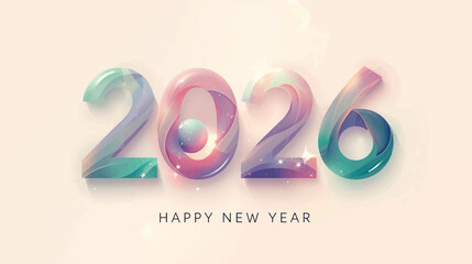 Aurora Ribbon 2026 New Year Vector Design