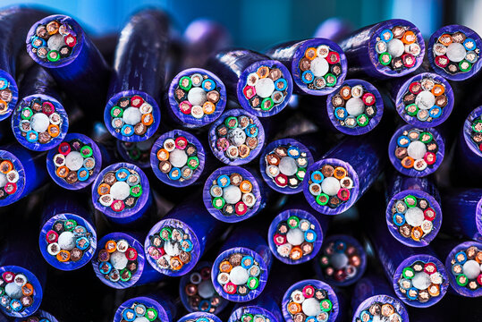 Cross section of multi-core electrical cables