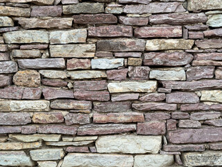 Obraz premium Old Masonry Stone Wall Background , Rustic Texture from Datca