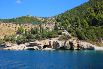 The pier of the Zograf Monastery on Mount Athos, Greece