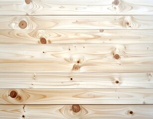 Close-up view of new, light-colored wooden planks