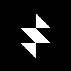 Abstract letter S arrow building logo design