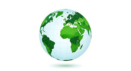 A green Earth globe with emphasis on ecological aspects, representing environmental protection and global conservation