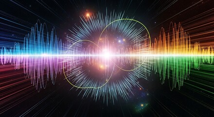 Vibrant Sound Waves - A Symphony of Light and Color.