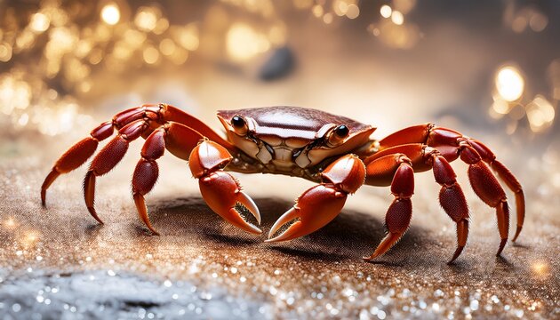 crab n a tough shelled crustacean known for walking sideways