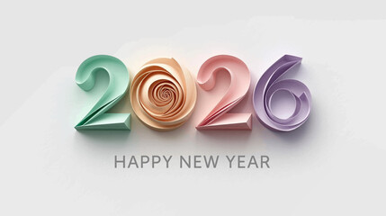 Happy New Year 2026 vector designs featuring modern and elegant interpretations of the numerals “2026.”