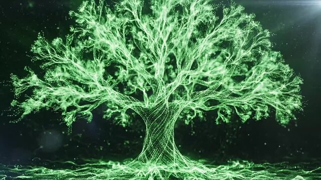 Glowing Tree Illustration A Vibrant Representation of Nature and Energy