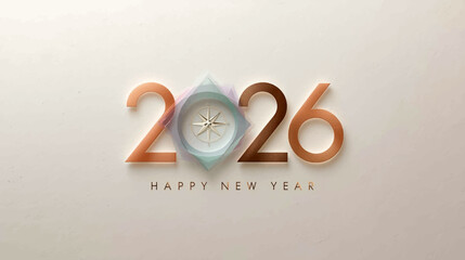 Geometric 2026 New Year Vector with Interlocking Triangles. A modern New Year vector design perfect for greeting cards, posters, digital graphics, and festive branding.