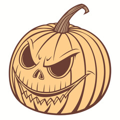 Cartoon jackolantern with an evil grin