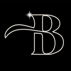 Capital Letters B of English alphabet. luxury and elegant font glamour french style