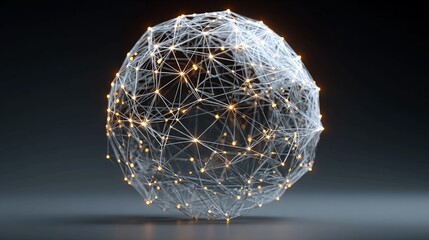 Modern abstract sphere with glowing connections for futuristic tech concepts and vibrant network designs, perfect for innovative business presentations