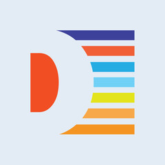 Initial letter D Full color logo concept. Modern logo design for businesses and consulting firms.