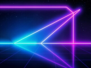 Vibrant neon shutter in blue, pink, and purple hues. Futuristic abstract design with glowing lines