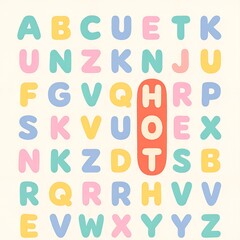 Word Search Puzzle with HOT Highlighted &mdash; Fun Educational Activity Sheet