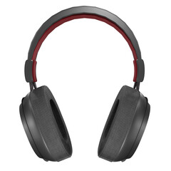 High-Quality 3D Render of Modern Black and Red Headphones