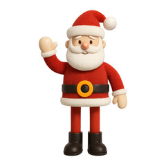 Fototapeta premium PNG Santa Claus waving cheerfully.