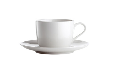 White Coffee Cup and Saucer isolated on a transparent background