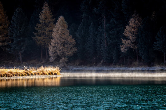 Herbst im Engadin in Graub&uuml;nden in der Schweiz